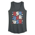 thumbnail image 1 of Instant Message - USA Stacked - Women's Racerback Tank Top, 1 of 6