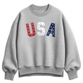 thumbnail image 1 of Instant Message - USA Stars Letters Oversized Fleece Crew Sweatshirt, 1 of 4