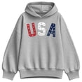 thumbnail image 1 of Instant Message - USA Stars Letters Oversized Fleece Hoodie Sweatshirt, 1 of 4