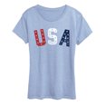 thumbnail image 1 of Instant Message - USA Stars Letters Short Sleeve Graphic T-Shirt, 1 of 4