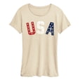 thumbnail image 1 of Instant Message - USA Stars Letters Short Sleeve Graphic T-Shirt, 1 of 5