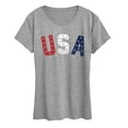 thumbnail image 1 of Instant Message - USA Stars Letters Short Sleeve Graphic T-Shirt, 1 of 5