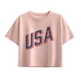 thumbnail image 1 of Instant Message - USA Stars and Stripes - Youth Girls Boxy T-Shirt, 1 of 5