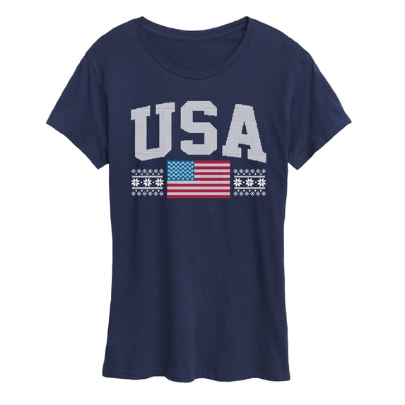 Instant Message - USA Sweater Short Sleeve Graphic T-Shirt