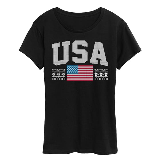 Instant Message - USA Sweater Short Sleeve Graphic T-Shirt