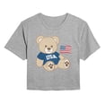 thumbnail image 1 of Instant Message - USA Teddy Bear Cropped Graphic T-Shirt, 1 of 5
