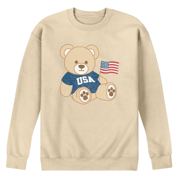Instant Message - USA Teddy Bear Graphic Fleece Sweatshirt