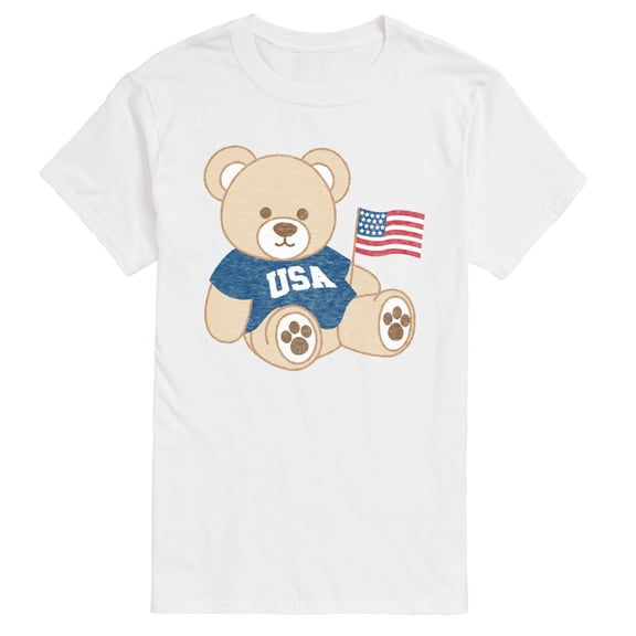 Instant Message - USA Teddy Bear - Men's Short Sleeve Graphic T-Shirt