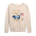thumbnail image 1 of Instant Message - USA Teddy Bear - Women's French Terry Long Sleeve Pullover, 1 of 5