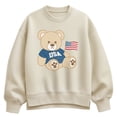thumbnail image 1 of Instant Message - USA Teddy Bear Oversized Fleece Crew Sweatshirt, 1 of 4