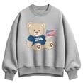 thumbnail image 1 of Instant Message - USA Teddy Bear Oversized Fleece Crew Sweatshirt, 1 of 4