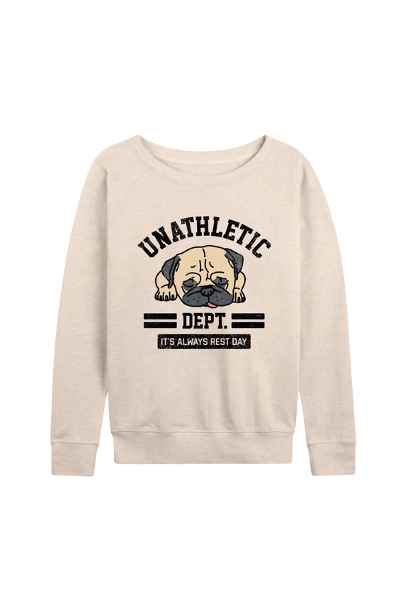 - Unathletic Department Pug - Women's Lightweight French Terry Long Sleeve Shirt