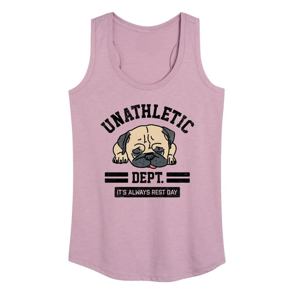Instant Message - Unathletic Department Pug - Women's Racerback Tank Top