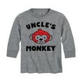 thumbnail image 1 of Instant Message - Uncle's Monkey - Toddler And Youth Long Sleeve Graphic T-Shirt, 1 of 6