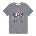 thumbnail image 1 of Instant Message - Unicorn Face With Star Crown - Youth Short Sleeve Tee, 1 of 5