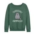 thumbnail image 1 of Instant Message - Unimpressed Cat - Women's Lightweight French Terry Long Sleeve Shirt, 1 of 6