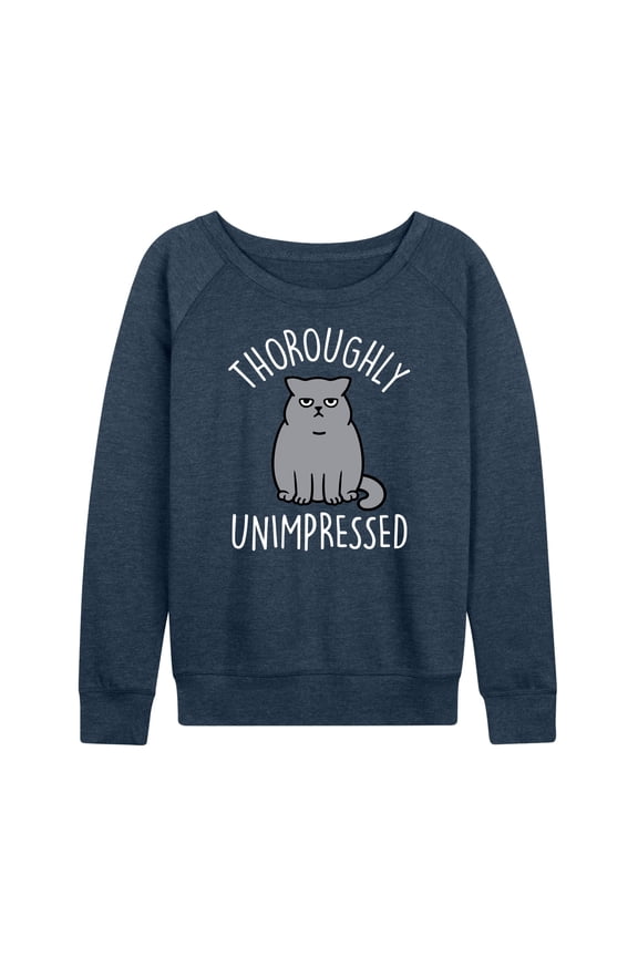 - Unimpressed Cat - Women's Lightweight French Terry Long Sleeve Shirt