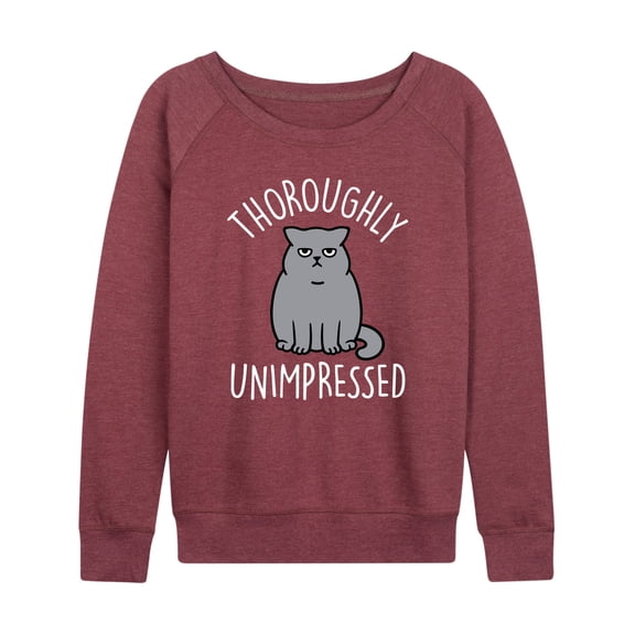 Instant Message - Unimpressed Cat - Women's Lightweight French Terry Long Sleeve Shirt