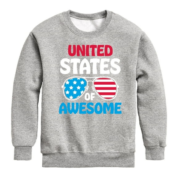 Instant Message - United States Of Awesome - Toddler & Youth Crewneck Fleece Sweatshirt