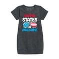 thumbnail image 1 of Instant Message - United States Of Awesome - Toddler & Youth Girls Fleece Dress, 1 of 5