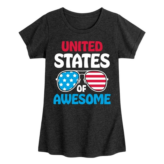 Instant Message - United States Of Awesome - Toddler & Youth Girls Short Sleeve Graphic T-Shirt
