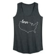 thumbnail image 1 of Instant Message - Us Outline With Love White - Women's Racerback Tank, 1 of 5