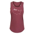 thumbnail image 1 of Instant Message - Us Outline With Love White -Women's Racerback Tank, 1 of 5