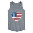thumbnail image 1 of Instant Message - Usa Flag Heart - Women's Racerback Tank, 1 of 5