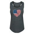 thumbnail image 1 of Instant Message - Usa Flag Heart -Women's Racerback Tank, 1 of 5