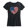 thumbnail image 1 of Instant Message - USA Flag Heart - Women's Short Sleeve Graphic T-Shirt, 1 of 5