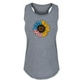 thumbnail image 1 of Instant Message - Usa Flag Sunflower -Women's Racerback Tank, 1 of 5