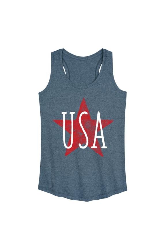 - Usa Star Graphic Racerback Tank