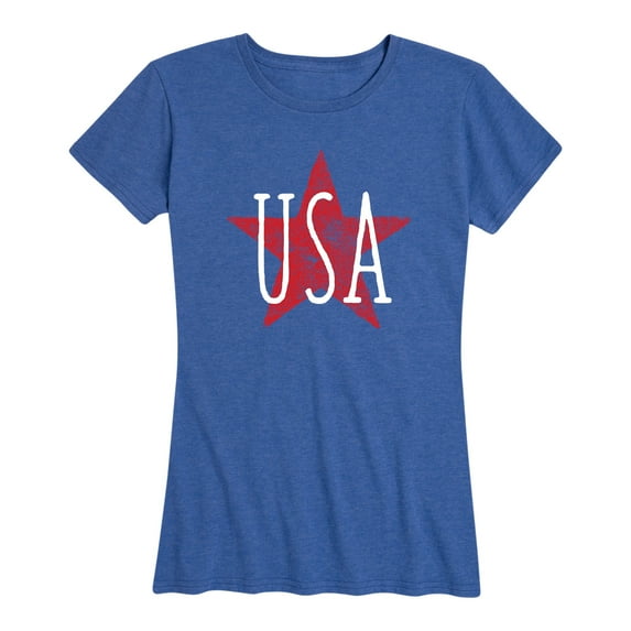 Instant Message - Usa Star - Women's Short Sleeve Graphic T-Shirt