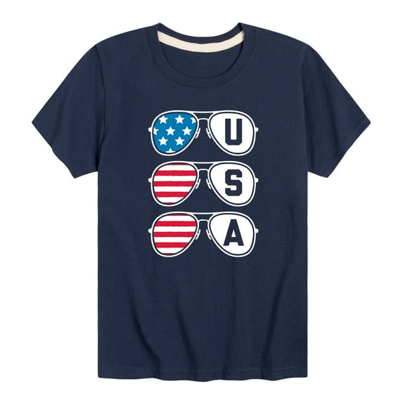 Instant Message - Usa Sunglasses - Toddler And Youth Short Sleeve Graphic T-Shirt