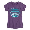 thumbnail image 1 of Instant Message - Using My OUTSIDE Voice - Toddler & Youth Girls Short Sleeve Graphic T-Shirt, 1 of 6