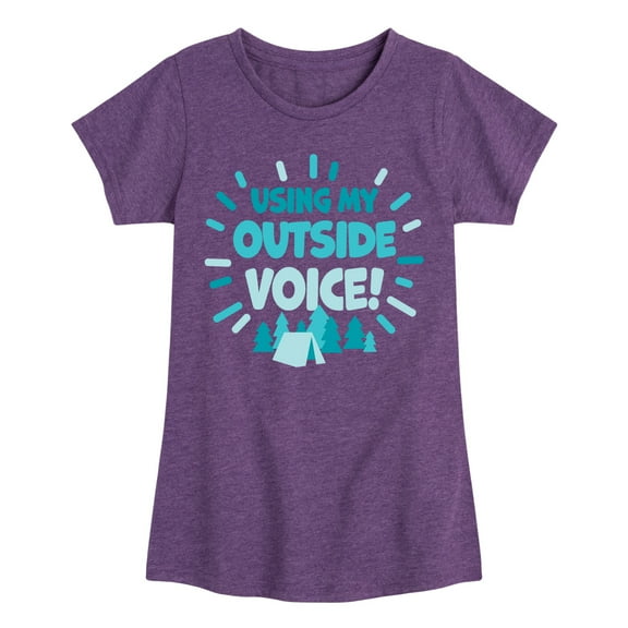 Instant Message - Using My OUTSIDE Voice - Toddler & Youth Girls Short Sleeve Graphic T-Shirt