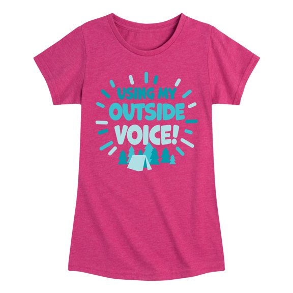 Instant Message - Using My OUTSIDE Voice - Toddler & Youth Girls Short Sleeve Graphic T-Shirt