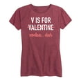 thumbnail image 1 of Instant Message - Valentine's Day V Is For Vodka - Women's Short Sleeve Graphic T-Shirt, 1 of 5