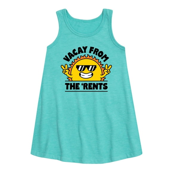 Instant Message - Vacay From The Rents - Toddler & Youth Girls A-line Dress