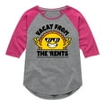 thumbnail image 1 of Instant Message - Vacay From The Rents - Toddler & Youth Girls Raglan Graphic T-Shirt, 1 of 6
