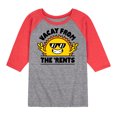 thumbnail image 1 of Instant Message - Vacay From The Rents - Toddler & Youth Raglan Graphic T-Shirt, 1 of 7