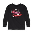 thumbnail image 1 of Instant Message - Valentine Airplane - Valentine Love Youth Long Sleeve Tee, 1 of 5