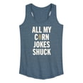 thumbnail image 1 of Instant Message - Valentine's Day All My Corn Jokes Shuck - Women's Racerback Tank Top, 1 of 5