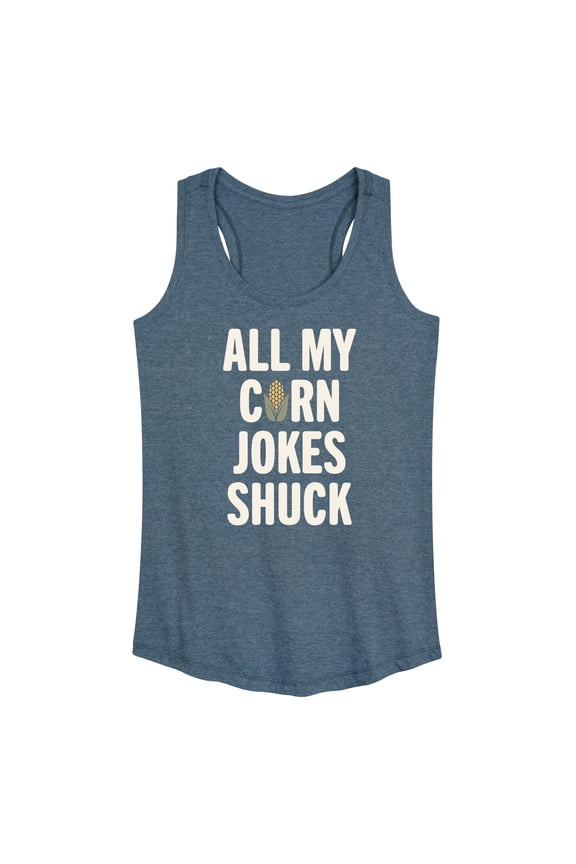 - Valentine's Day All My Corn Jokes Shuck Graphic Racerback Tank