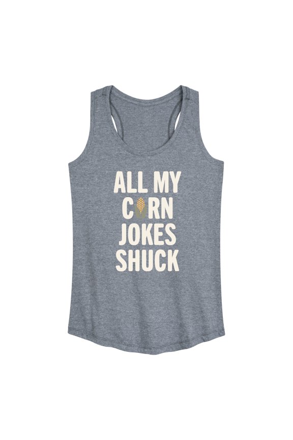 - Valentine's Day All My Corn Jokes Shuck Graphic Racerback Tank