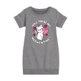 thumbnail image 1 of Instant Message - Valentine's Day Be My Meowentine - Toddler & Youth Girls Fleece Dress, 1 of 5
