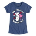 thumbnail image 1 of Instant Message - Valentine's Day Be My Meowentine - Toddler & Youth Girls Short Sleeve Graphic T-Shirt, 1 of 5