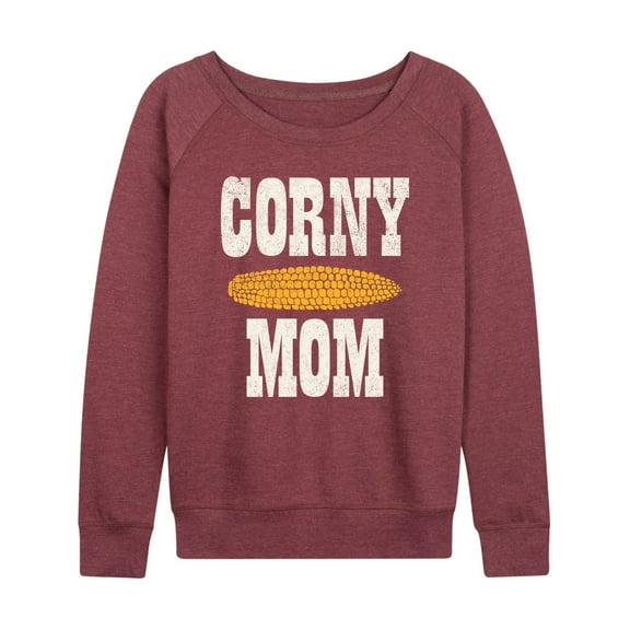 Instant Message - Valentine's Day Corny Mom - Women's Lightweight French Terry Long Sleeve Shirt