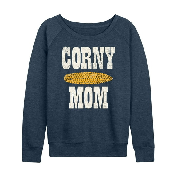 Instant Message - Valentine's Day Corny Mom - Women's Lightweight French Terry Long Sleeve Shirt