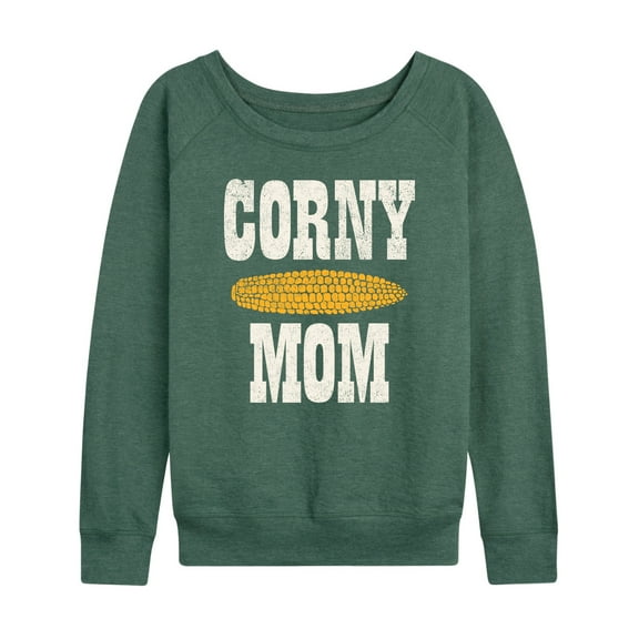 Instant Message - Valentine's Day Corny Mom - Women's Lightweight French Terry Long Sleeve Shirt